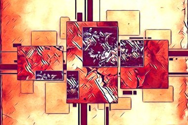 soyut renk tasarımı resim çizimi eskiz retro vintage