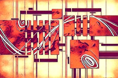 soyut renk tasarımı resim çizimi eskiz retro vintage