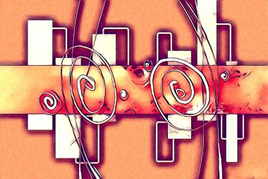 soyut renk tasarımı resim çizimi eskiz retro vintage