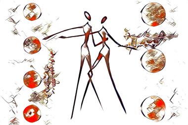 Afrikalı etnik retro vintage çizim çizimi