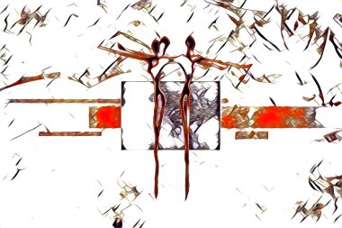 Afrikalı etnik retro vintage çizim çizimi