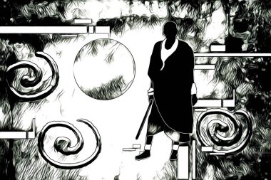 Afrikalı etnik retro vintage çizim çizimi