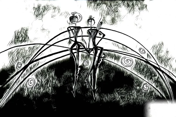 Afrikalı etnik retro vintage çizim çizimi