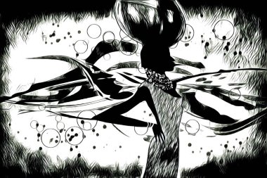 Afrikalı etnik retro vintage çizim çizimi