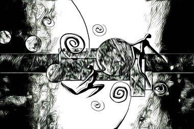 Afrikalı etnik retro vintage çizim çizimi