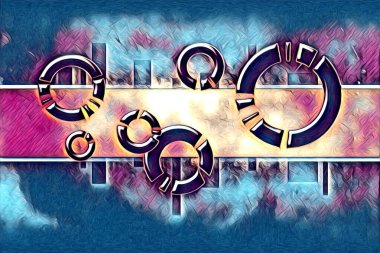 soyut renk tasarımı resim çizimi eskiz retro vintage