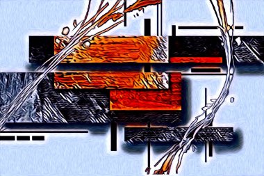 soyut renk tasarımı resim çizimi eskiz retro vintage