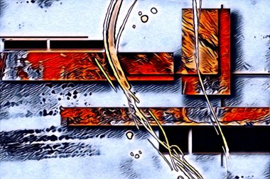 soyut renk tasarımı resim çizimi eskiz retro vintage