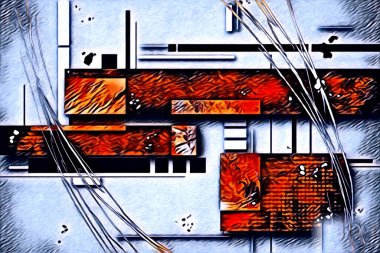 soyut renk tasarımı resim çizimi eskiz retro vintage