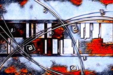 soyut renk tasarımı resim çizimi eskiz retro vintage