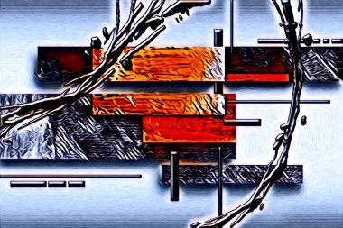 soyut renk tasarımı resim çizimi eskiz retro vintage