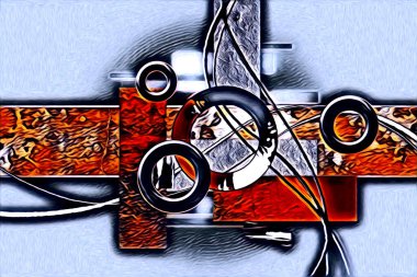 soyut renk tasarımı resim çizimi eskiz retro vintage