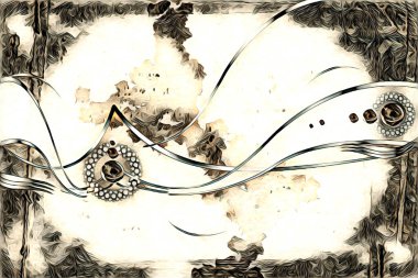 soyut renk tasarımı resim çizimi eskiz retro vintage