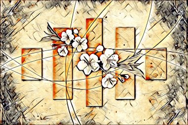 soyut renk tasarımı resim çizimi eskiz retro vintage