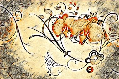 soyut renk tasarımı resim çizimi eskiz retro vintage