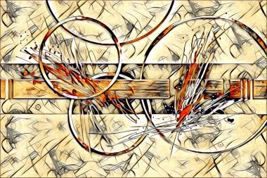 soyut renk tasarımı resim çizimi eskiz retro vintage