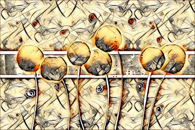 soyut renk tasarımı resim çizimi eskiz retro vintage