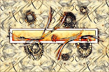 soyut renk tasarımı resim çizimi eskiz retro vintage