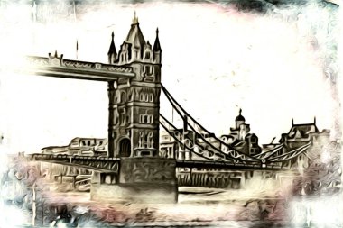 Londra sanat tasarımı çizimi çizimi eğlenceli tasarım antika retro