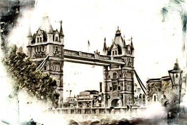 Londra sanat tasarımı çizimi çizimi eğlenceli tasarım antika retro