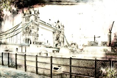 Londra sanat tasarımı çizimi çizimi eğlenceli tasarım antika retro