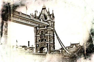 Londra sanat tasarımı çizimi çizimi eğlenceli tasarım antika retro