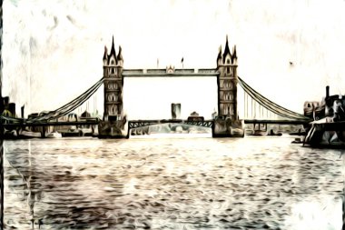Londra sanat tasarımı çizimi çizimi eğlenceli tasarım antika retro