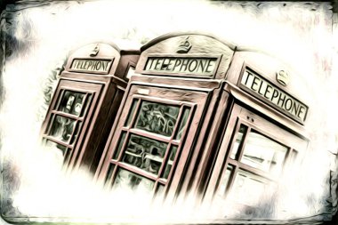 Londra sanat tasarımı çizimi çizimi eğlenceli tasarım antika retro