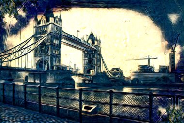 Londra sanat tasarımı çizimi çizimi eğlenceli tasarım antika retro