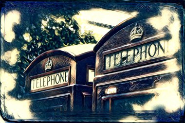 Londra sanat tasarımı çizimi çizimi eğlenceli tasarım antika retro