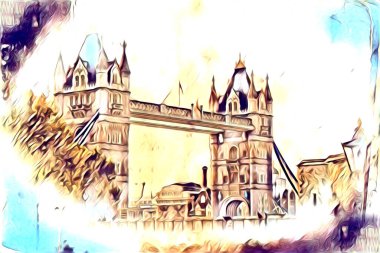 Londra sanat tasarımı çizimi çizimi eğlenceli tasarım antika retro