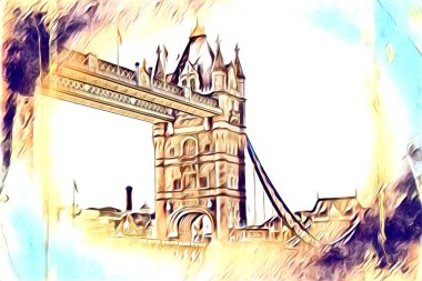 Londra sanat tasarımı çizimi çizimi eğlenceli tasarım antika retro