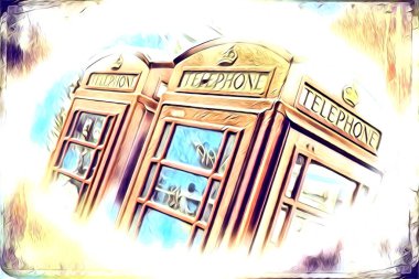 Londra sanat tasarımı çizimi çizimi eğlenceli tasarım antika retro