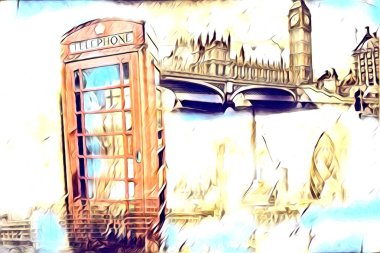 Londra sanat tasarımı çizimi çizimi eğlenceli tasarım antika retro