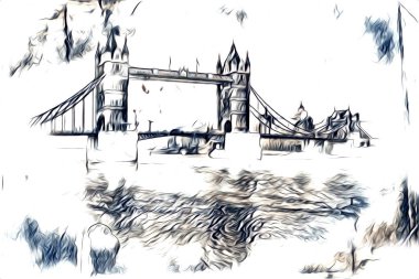 Londra sanat tasarımı çizimi çizimi eğlenceli tasarım antika retro