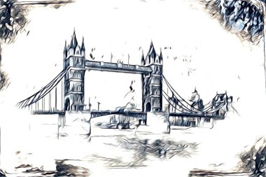 Londra sanat tasarımı çizimi çizimi eğlenceli tasarım antika retro