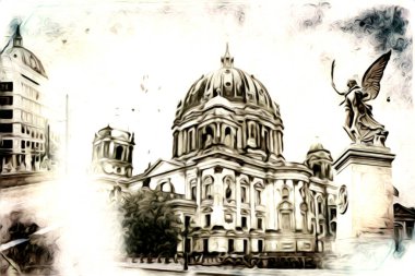 Berlin sanat eskizi çizimi eğlenceli tasarım antika retro