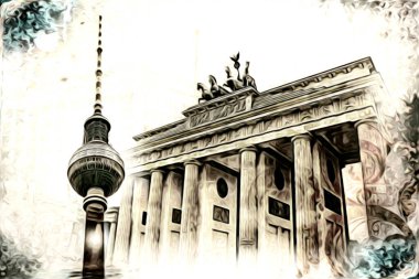 Berlin sanat eskizi çizimi eğlenceli tasarım antika retro