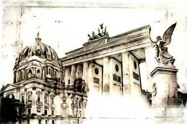 Berlin sanat eskizi çizimi eğlenceli tasarım antika retro