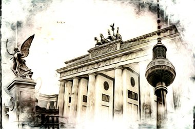 Berlin sanat eskizi çizimi eğlenceli tasarım antika retro