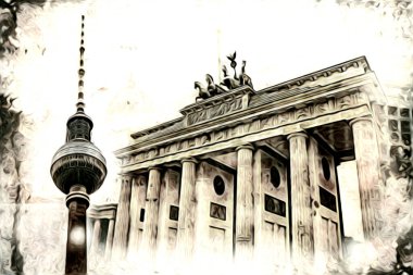 Berlin sanat eskizi çizimi eğlenceli tasarım antika retro
