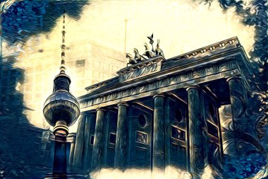 Berlin sanat eskizi çizimi eğlenceli tasarım antika retro