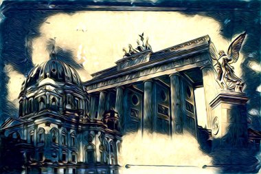 Berlin sanat eskizi çizimi eğlenceli tasarım antika retro