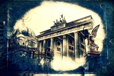 Berlin sanat eskizi çizimi eğlenceli tasarım antika retro