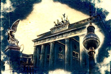 Berlin sanat eskizi çizimi eğlenceli tasarım antika retro