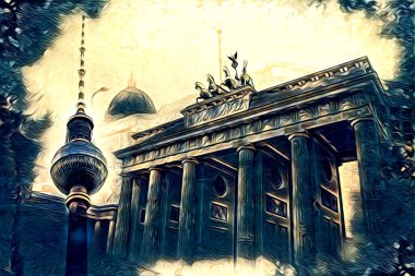 Berlin sanat eskizi çizimi eğlenceli tasarım antika retro