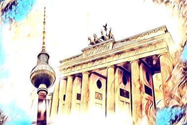 Berlin sanat eskizi çizimi eğlenceli tasarım antika retro