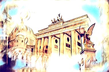 Berlin sanat eskizi çizimi eğlenceli tasarım antika retro