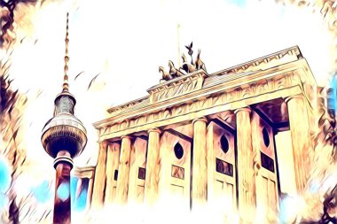 Berlin sanat eskizi çizimi eğlenceli tasarım antika retro