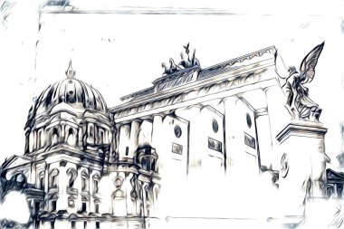 Berlin sanat eskizi çizimi eğlenceli tasarım antika retro